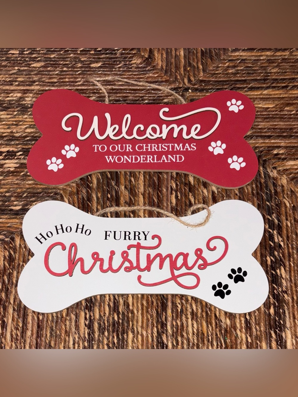 Set 2 Pet Theme Holiday Wall Hangings - NEW
